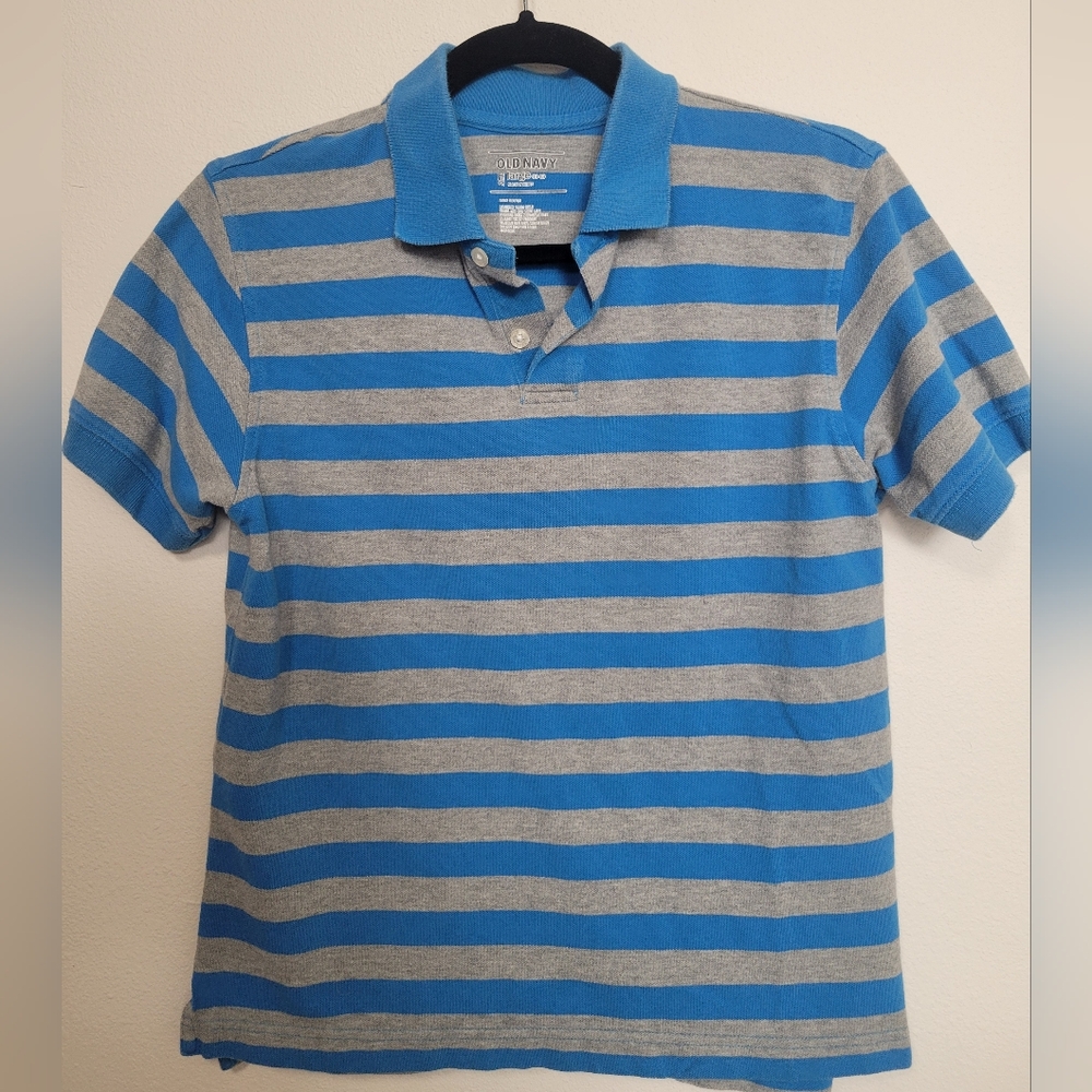 Old Navy Polo Shirt, Blue/Grey Boys Large